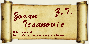 Zoran Tešanović vizit kartica